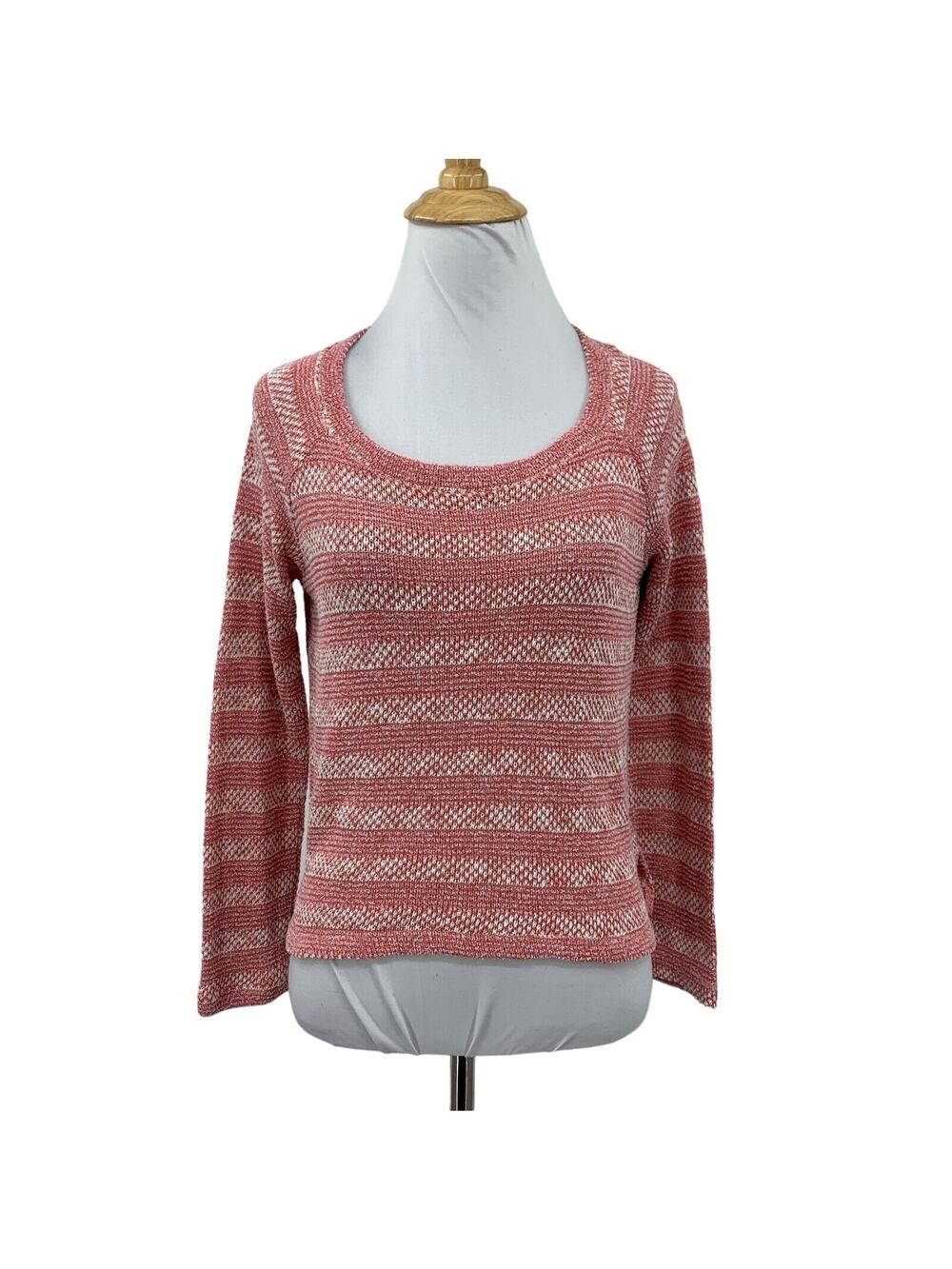 Splendid Sweater Womens Extra Small Dusty Rose Sierra Striped Knit Raglan Boxy